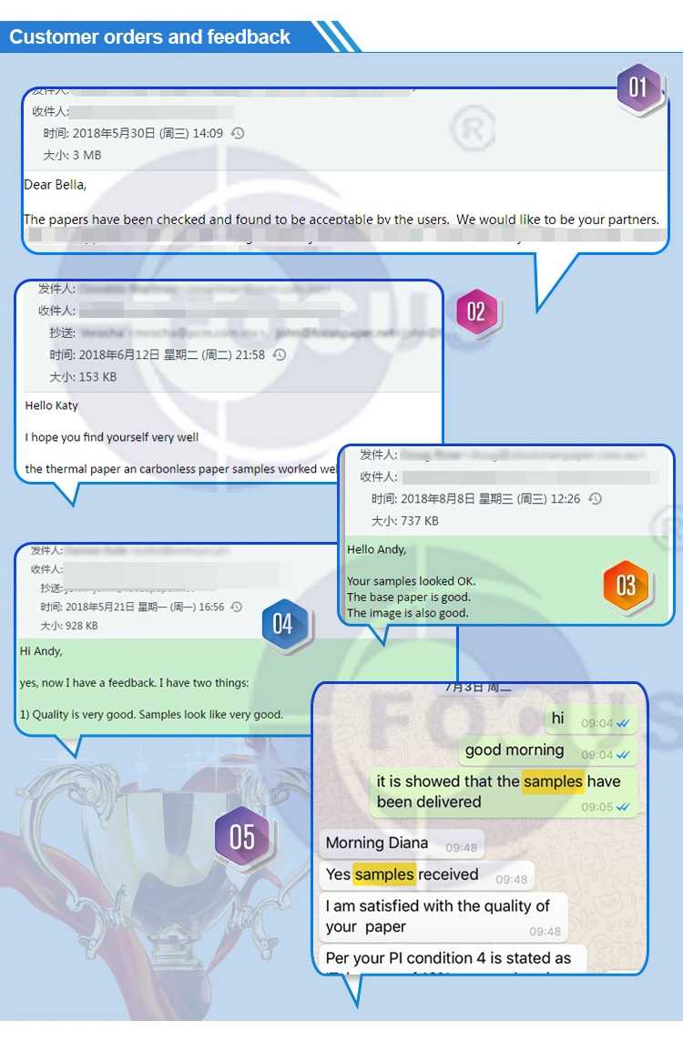 48GSM / 55GSM ورق حراري جامبو رول جيد نعومة السطح 4