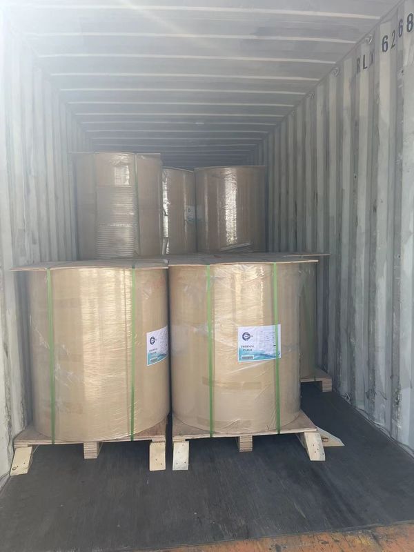 Wood Pulp BPA Free Black Image Jumbo Thermal Paper Roll 45 48 55 65gsm